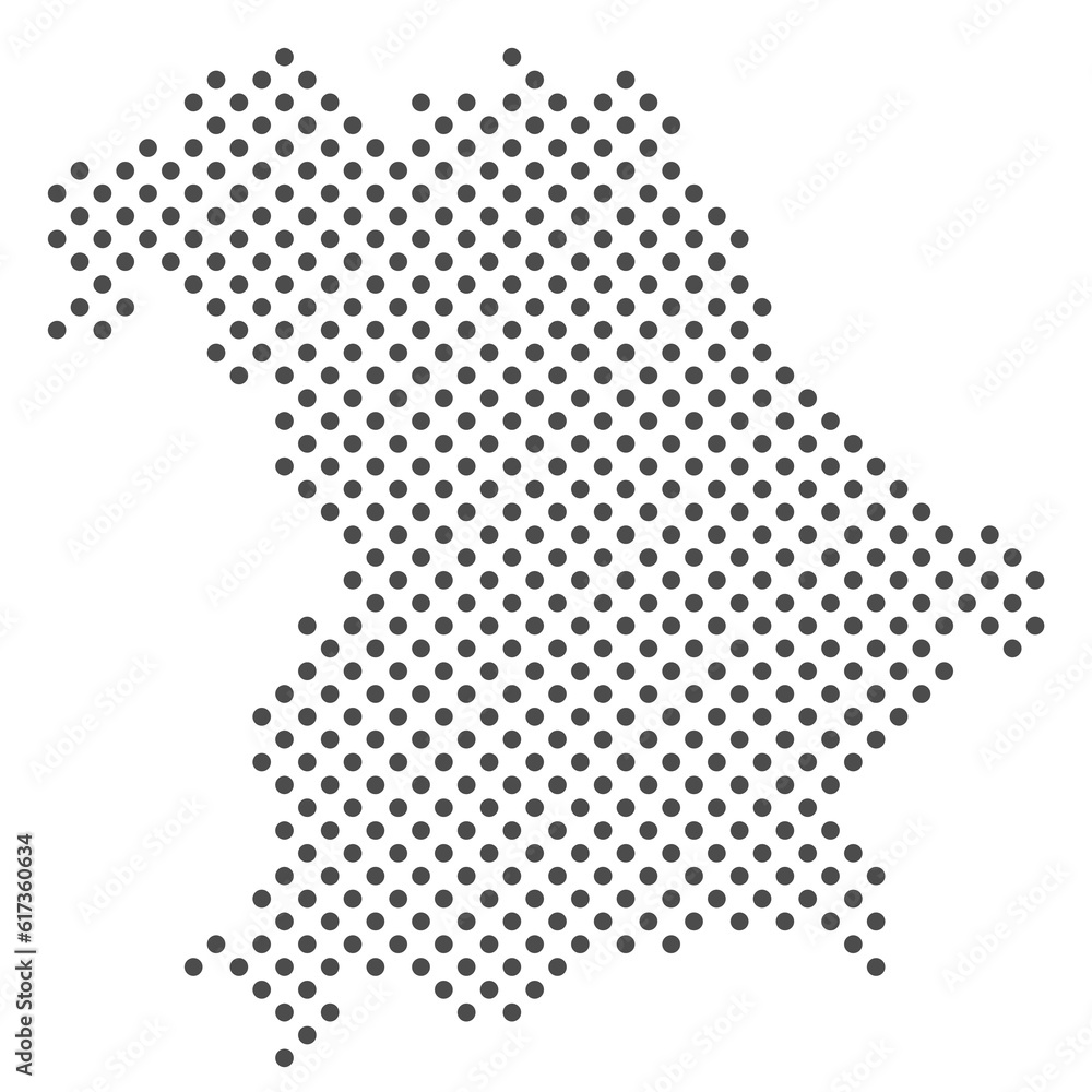 Bundesland Bayern: Karte aus dunklen Punkten