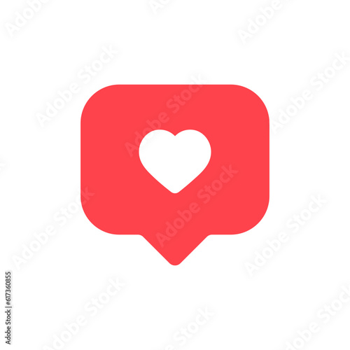 Heart in speech bubble icon background. like heart social media notification icons , love like chat bubbles social network post reactions - favorite hearts, vector illustration