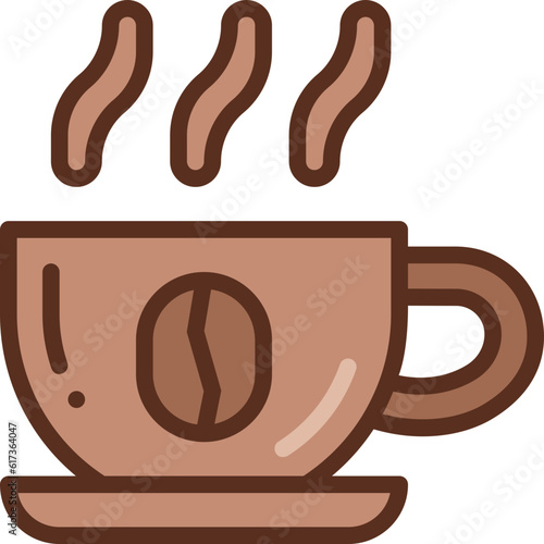hot coffee cup two tone icon