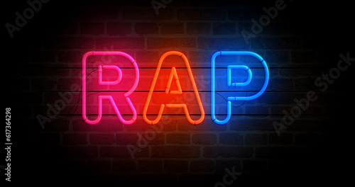 Rap battle music neon light 3d illustration