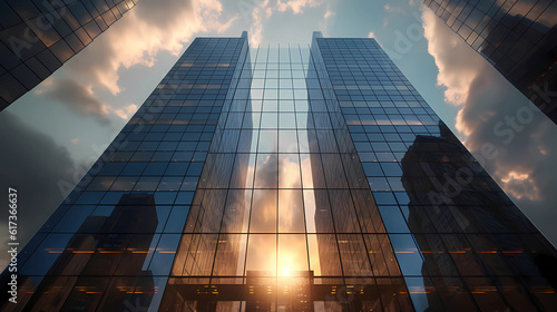 Wallpaper Mural A modern architectural skyscraper reaching towards the sky. Generative AI
 Torontodigital.ca