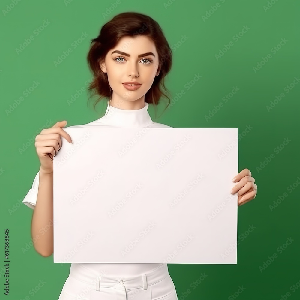 Female Doctor with Informative Poster. Generative AI Female Doctor with Informative Poster. Generative AI