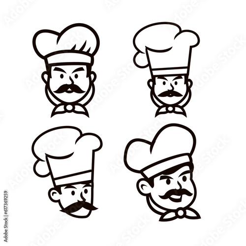 Chef restaurant mascot logo icon design