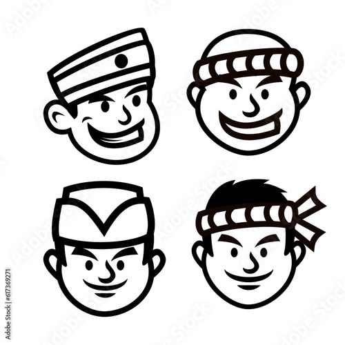 Chef Japan restaurant mascot logo icon design