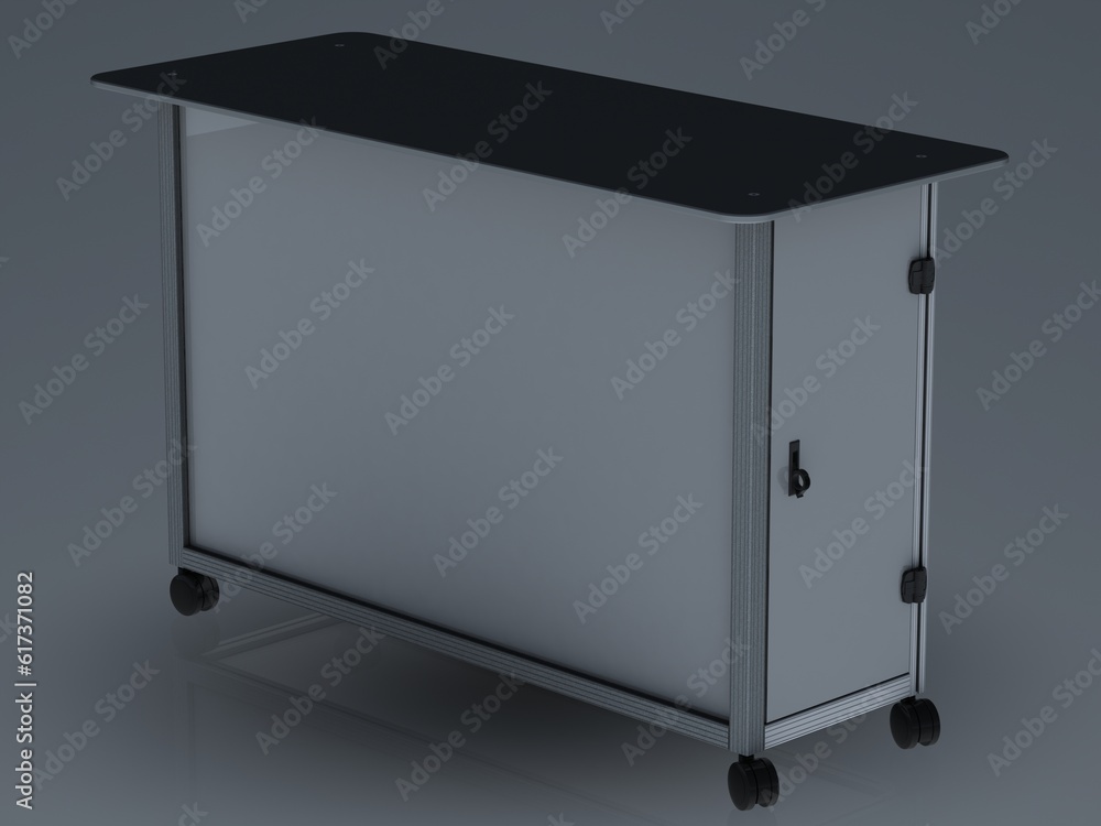Aluminum Mobile Kitchen Station 3D model Aluminum Mobile Kitchen Station 3D model