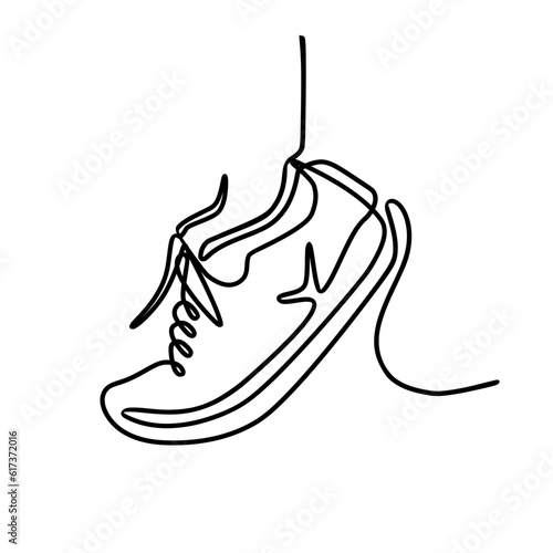 continuous line art of shoes