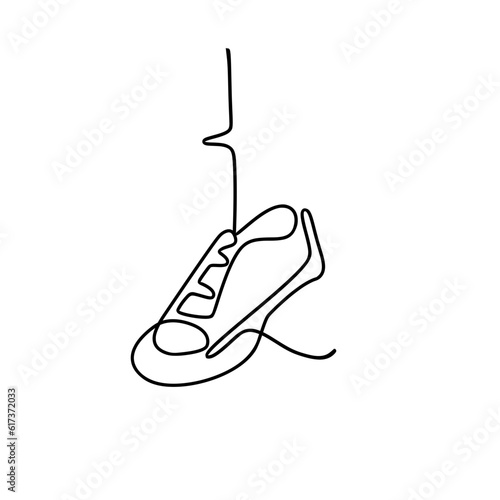 continuous line art of shoes