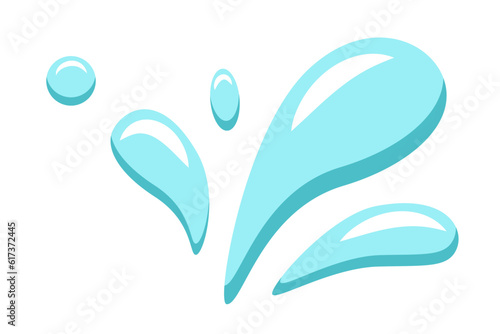 Water splash, splashes and drops. Vector illustration.