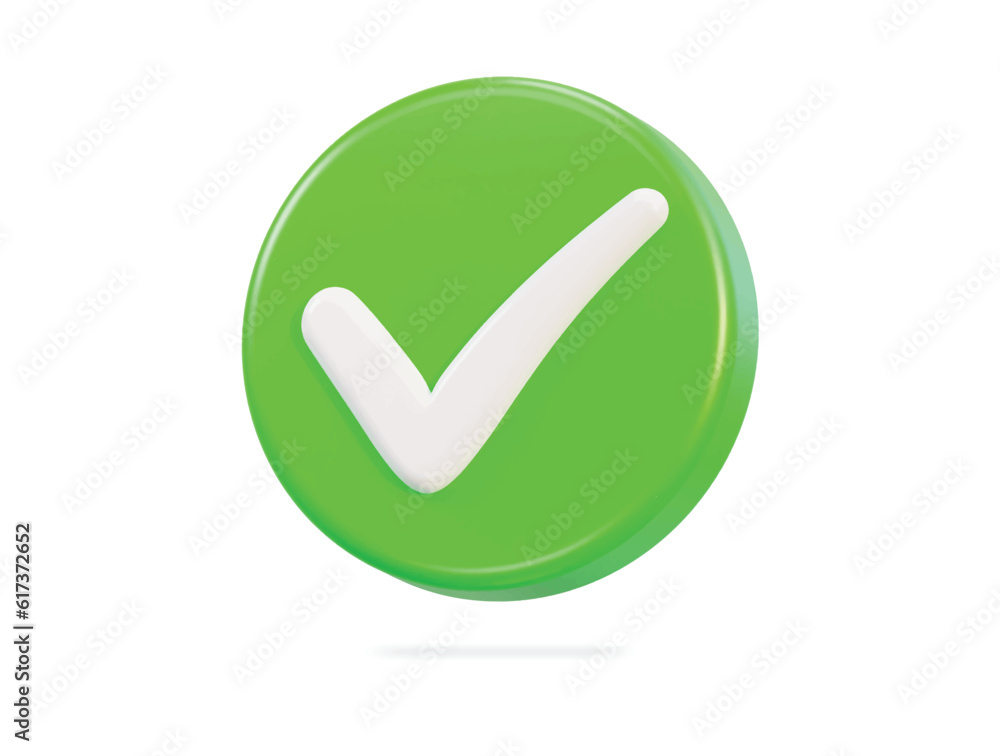 check mark 3d icon vector illustration Stock Vector | Adobe Stock