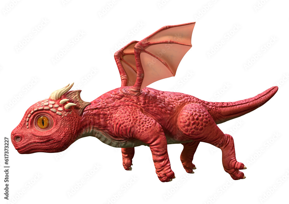 3D Rendering Fairy Tale Dragon on White 3D Rendering Fairy Tale Dragon on White