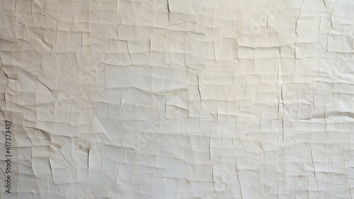 White crumpled paper. folded into squares.