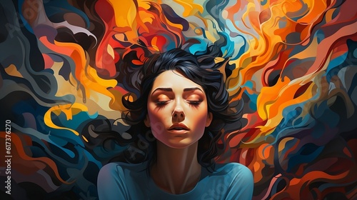 Abstract Illustration of Anxiety and Depression - Mental Health Concept
