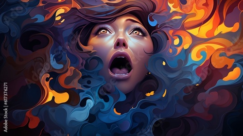 Abstract Illustration of Anxiety and Depression - Mental Health Concept
