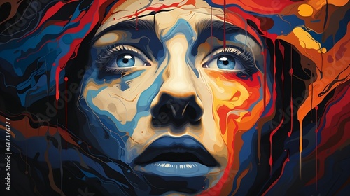 Abstract Illustration of Anxiety and Depression - Mental Health Concept
