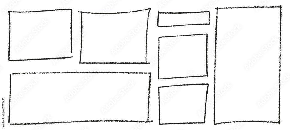 Rectangle frame line. square shape outline on hand draw style. vector illustration isolated Rectangle frame line. square shape outline on hand draw style. vector illustration isolated