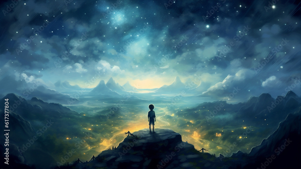 sky night astronomy galaxy child space starry universe nature star. Generative AI. sky night astronomy galaxy child space starry universe nature star. Generative AI.