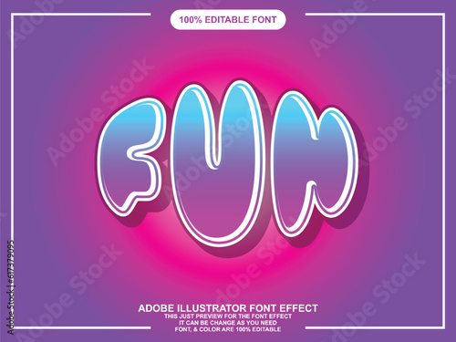 modern fun rounded editable font text effect, text graphic style