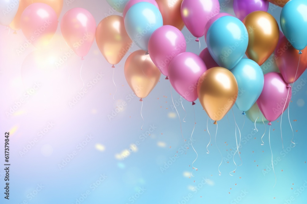 Balloon party holiday background. Illustration AI Generative. Balloon party holiday background. Illustration AI Generative.