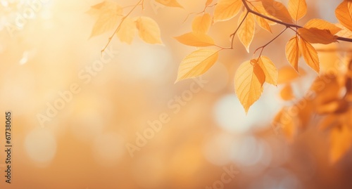 Fall Autumn Background. Illustration AI Generative. © olegganko