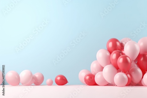 Balloon party holiday background. Illustration AI Generative.