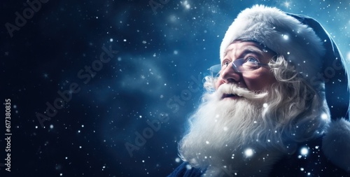 Christmas background with Santa Claus. Illustration AI Generative.