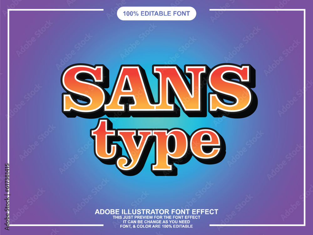 simple serif text style editable font effect
