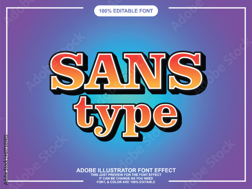 simple serif text style editable font effect