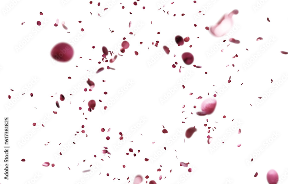 Realistic pink 3D confetti randomly falling on a transparent background. Graphic resource for valentine's day, women's day, romantic and elegant design. Realistic pink 3D confetti randomly falling on a transparent background. Graphic resource for valentine's day, women's day, romantic and elegant design.