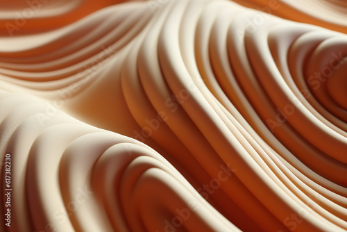 Fototapeta Naklejka Na Ścianę i Meble -  Wavy abstract forms pattern of pastel color background. Generative AI