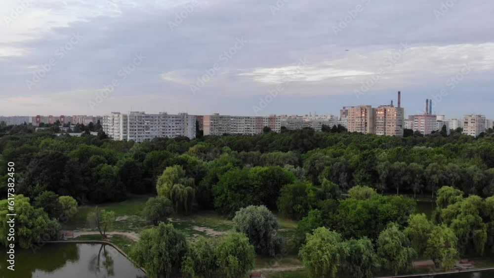 Public Park Titan, Bucharest, Romania. View from the drone Public Park Titan, Bucharest, Romania. View from the drone