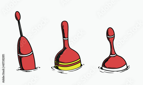 3 fishing float vector design set