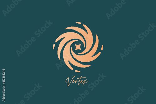 Vortex Logo design, Celestial Logo, Star logo, Galaxy emblem, Water, Star, Cosmic, Space