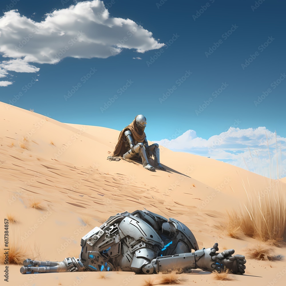 Fototapeta premium robot feels guilt for the first time