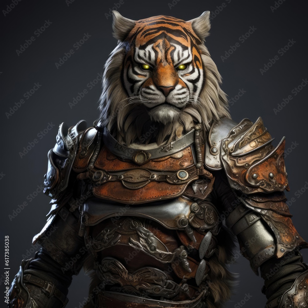 Tiger in samurai armor