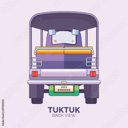 back view of tuk tuk taxi in thailand