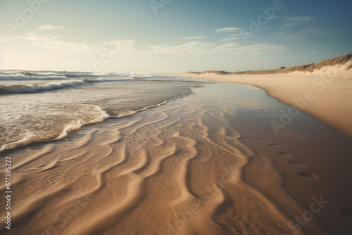 Calm Body Of Water Beside Sand  Generative AI