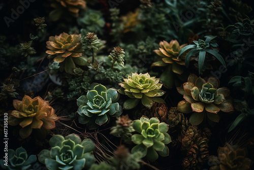 Close Up Shot Of Plants  Generative AI