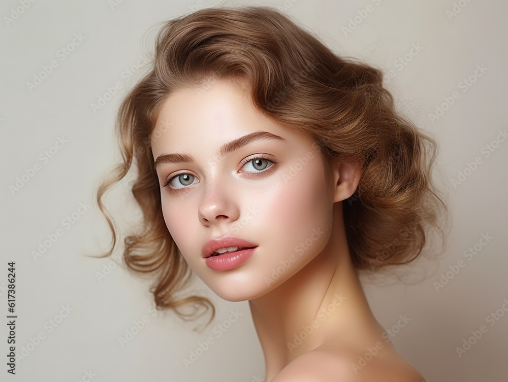 Flawless Elegance: A Captivating Portrait of Beauty. Beautiful woman model with perfect skin. No real person. Generative AI Flawless Elegance: A Captivating Portrait of Beauty. Beautiful woman model with perfect skin. No real person. Generative AI