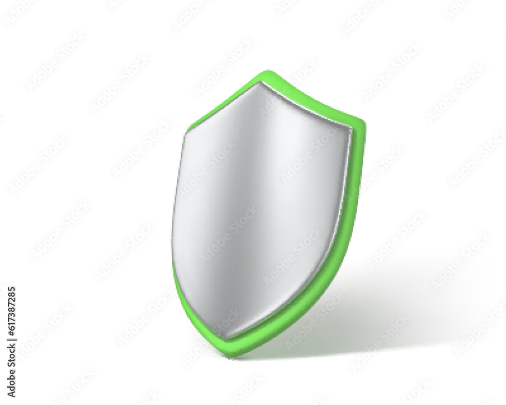 3d shield isolated on white background. Concept of secure protection. Vector 3D Illustration 3d shield isolated on white background. Concept of secure protection. Vector 3D Illustration