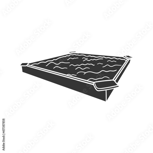 Sand Box Playground Icon Silhouette Illustration. Children Play Vector Graphic Pictogram Symbol Clip Art. Doodle Sketch Black Sign.