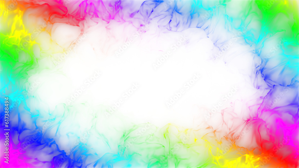 虹色の炎のフレーム背景