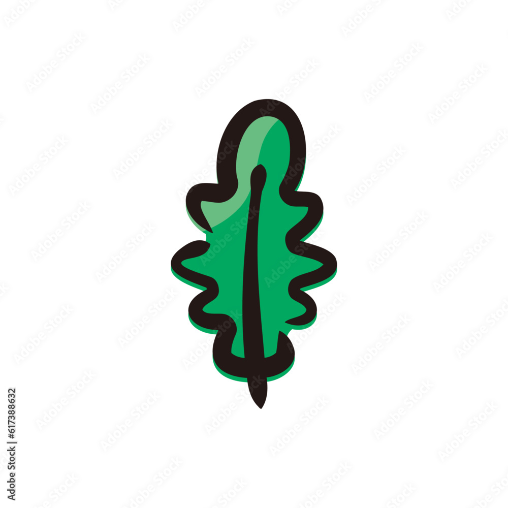 Arugula - Vegetable icon/illustration (Hand-drawn line, colored version) Arugula - Vegetable icon/illustration (Hand-drawn line, colored version)