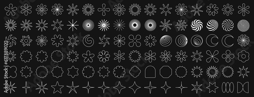 Set of Brutalist Geometric Shapes Vector Design. Cool Trendy Abstract Figures Collection. Graphic Elements.