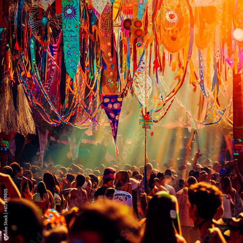 A colorful festival in South America. Located in Rio De Janeiro, Brazil.