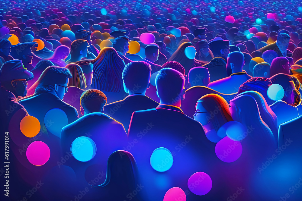 Obraz premium Late Night Sci-Fi Crowd