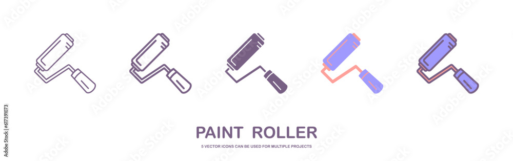 Paint roller icon on white background. Paint roller icon on white background.