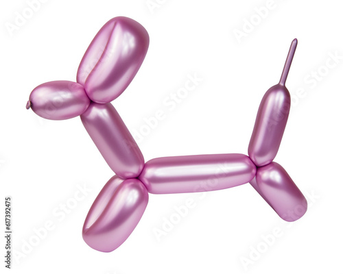 Balloon dog party model isolated on the white background