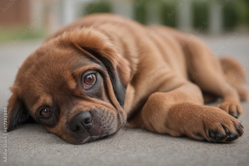 portrait of a sleeping puppy, generative ai portrait of a sleeping puppy, generative ai