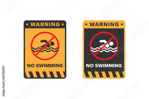 No swimming icon sign vector design, dangerous area icon board for swimming activity