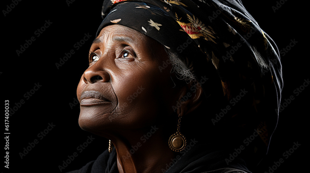 Thoughtful Senior African American Woman Exudes Resilience, Wisdom, And